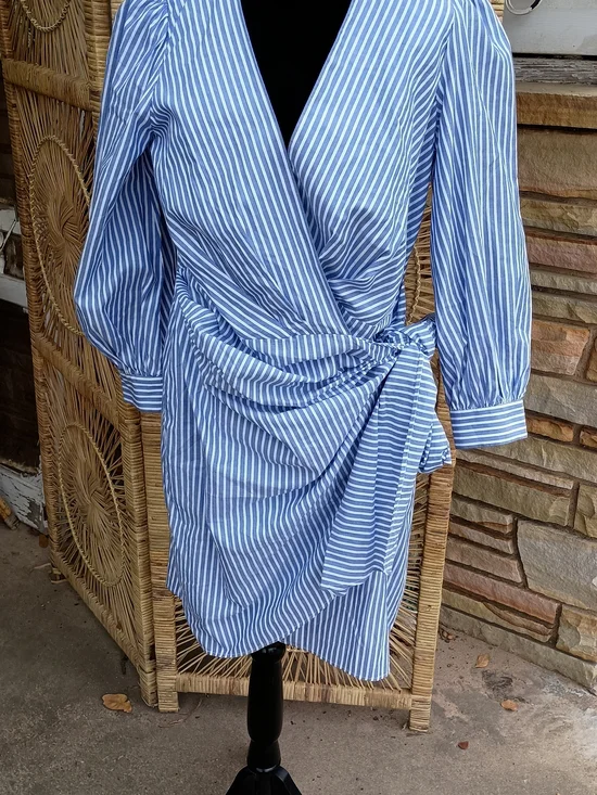 Etcetera Blue Stripe Tie Style Dress_6 - Picture 4 of 11